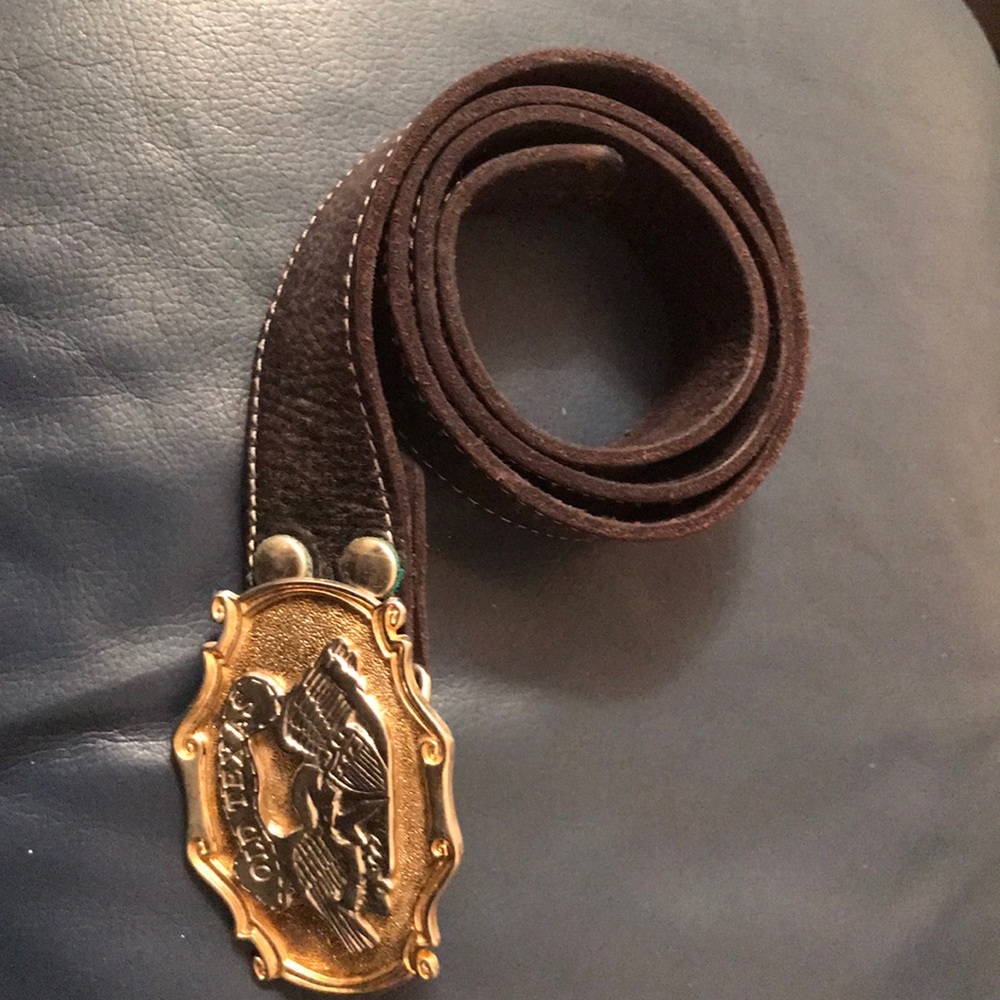 Vintage  western cowboys/cowgirls leather belt 34”